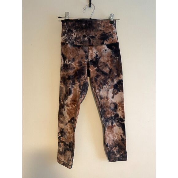 Lululemon Align High-Rise Crop Diamond Dye Seashell Smoky Topaz Graphite Grey - Picture 3 of 6